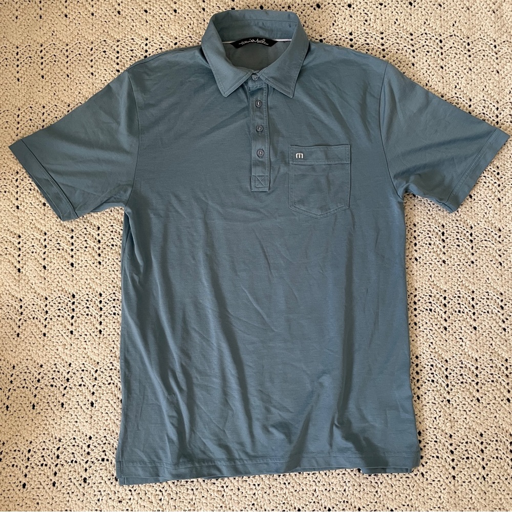 Travis Mathew Short Sleve Golf Polo Shirt Blue (Medium)